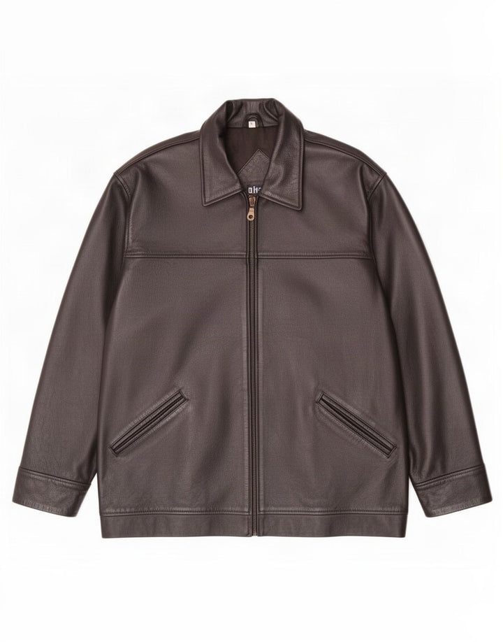 Akaso Herre Læderjakke UK 38 Medium Sort