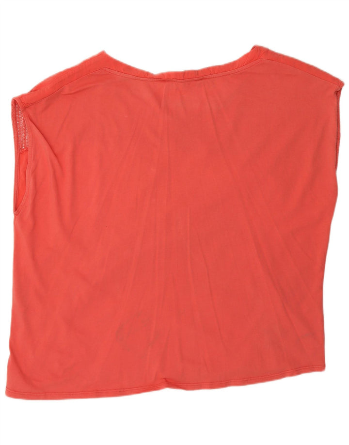 Desigual Dame Bluse Top UK 20 2XL Pink Bomuld