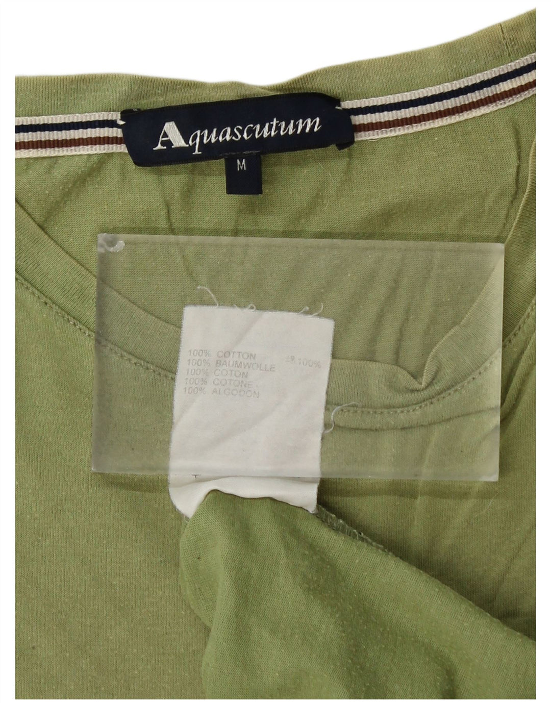 AQUASCUTUM Dame T-Shirt Top UK 14 Medium Grøn Bomuld