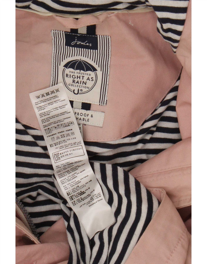Joules Regnfrakke med hætte til kvinder UK 14 Large Pink Bomuld