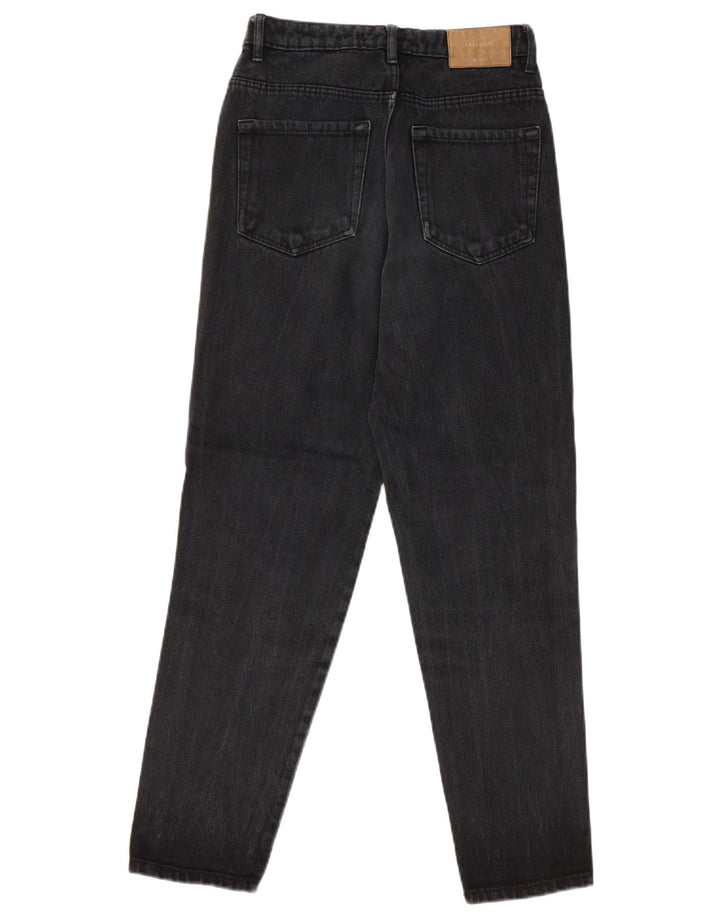 ZARA Dame Jeans med høj talje EU 32 2XS W22 L26 Sort
