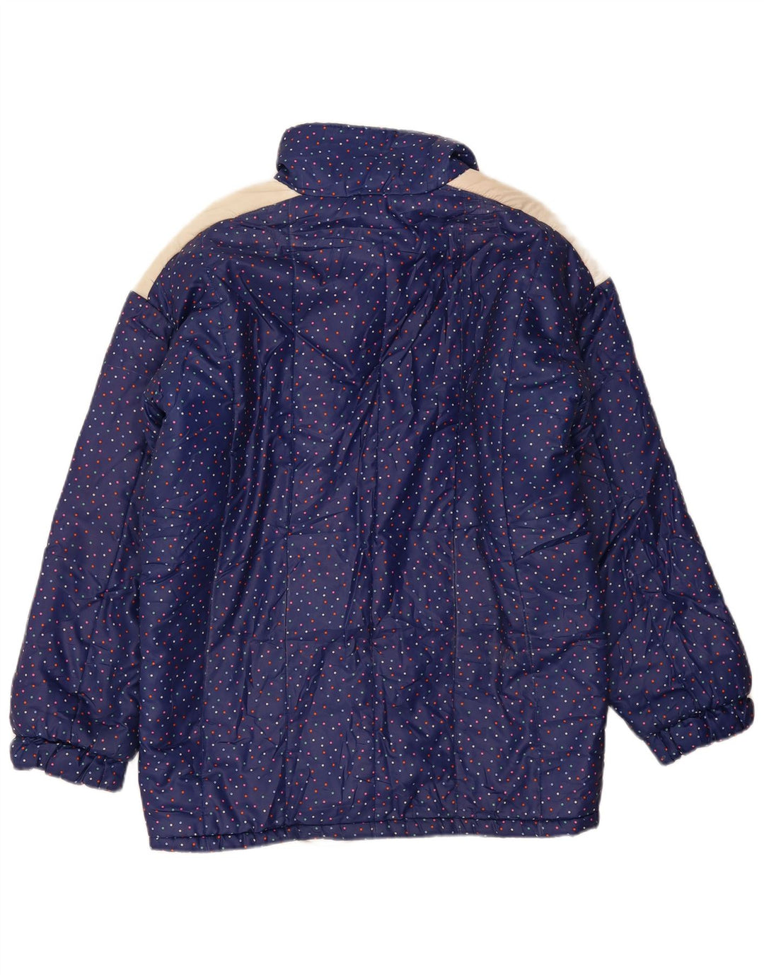 Vintage polstret damejakke IT 48 XL marineblå plettet