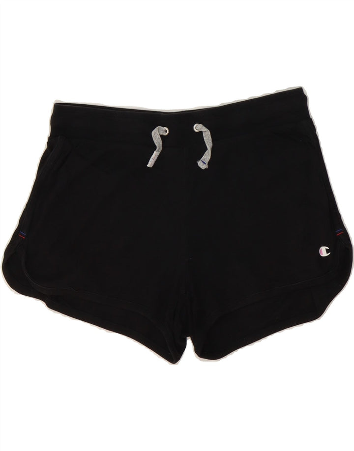 CHAMPION Womens Sport Shorts UK 14 Medium  Black Vintage Champion and Second-Hand Champion from Messina Hembry 