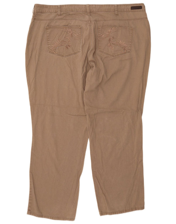 Lee Womens Classic Fit Casual Trousers US 22 2XL W44 L30 Beige Cotton