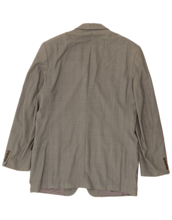 Marks & Spencer Mens 2 Button Blazer Jacket UK 42 Large Green Houndstooth