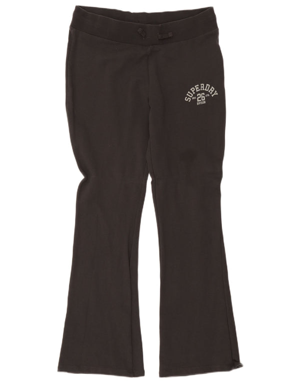 Superdry Womens Graphic Flare træningsdragt Bukser UK 14 Large Grey Bomuld