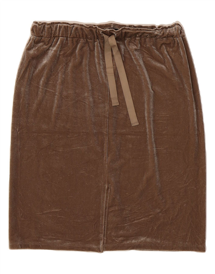 MOSSIMO Womens Velvet Pencil Skirt Large W34 Brown Polyester Vintage Mossimo and Second-Hand Mossimo from Messina Hembry 