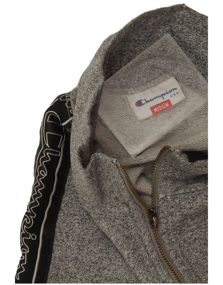 Champion Herre grafisk lynlås-sweatshirt Jumper Medium Grey Colourblock