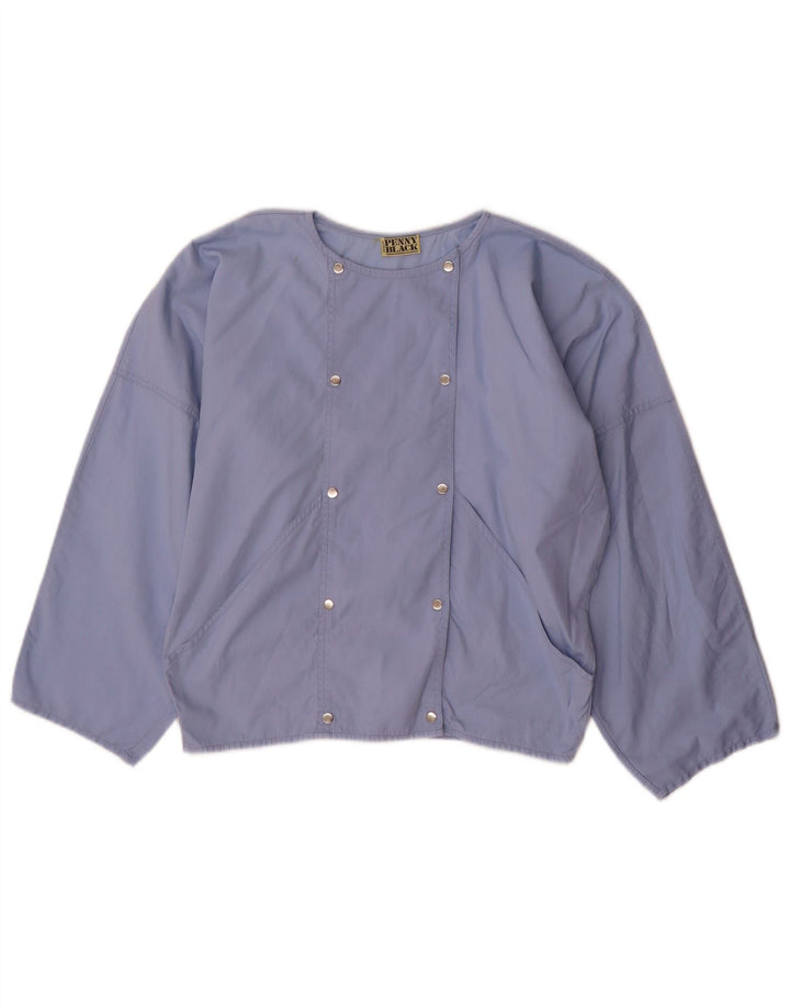 Penny Black Dame Dobbeltradet Bomber Jacket UK 8 Small Blue Cotton