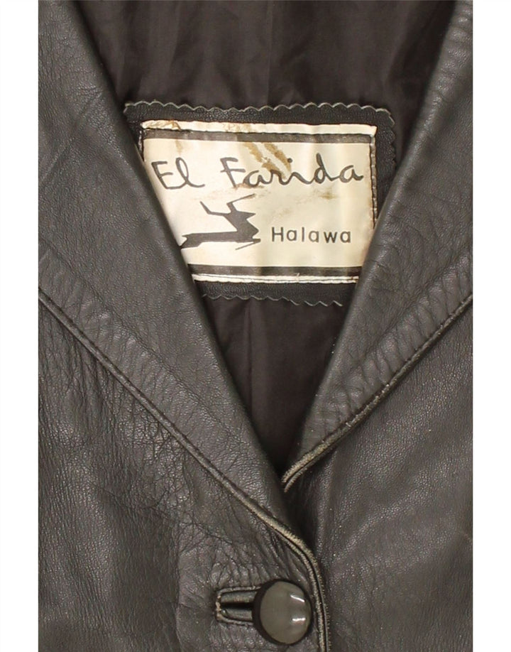 VINTAGE Womens Leather Jacket UK 18 XL Black Leather Vintage Vintage and Second-Hand Vintage from Messina Hembry 