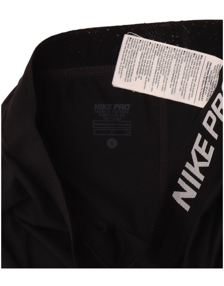 Nike Dame Dri Fit Capri Leggings UK 10 Small Black Polyester