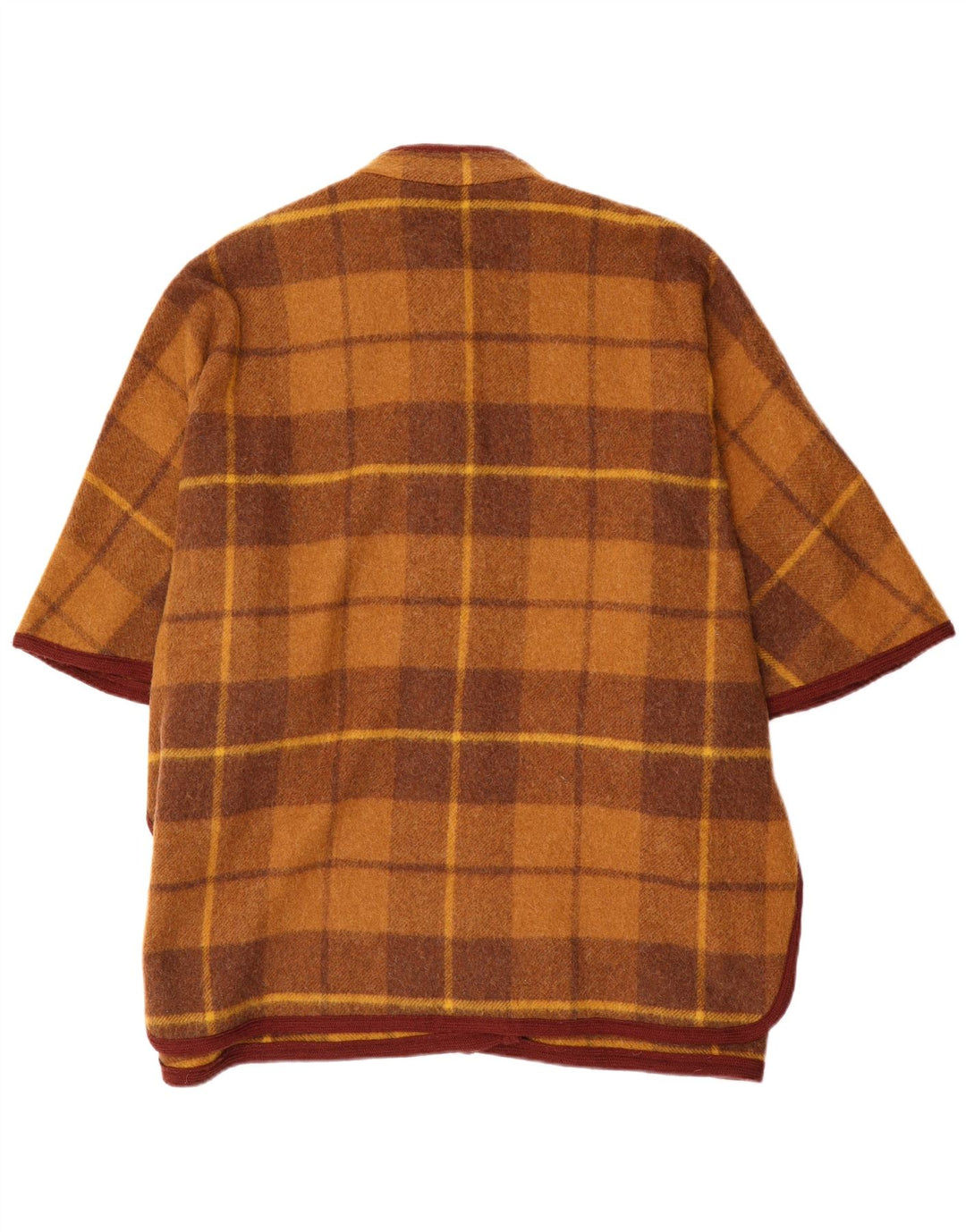 Vintage Dame Loose Fit Poncho Coat One Size Brun Plaid