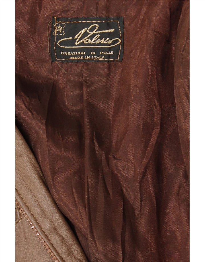 Vintage læderfrakke til kvinder UK 14 medium brunt læder