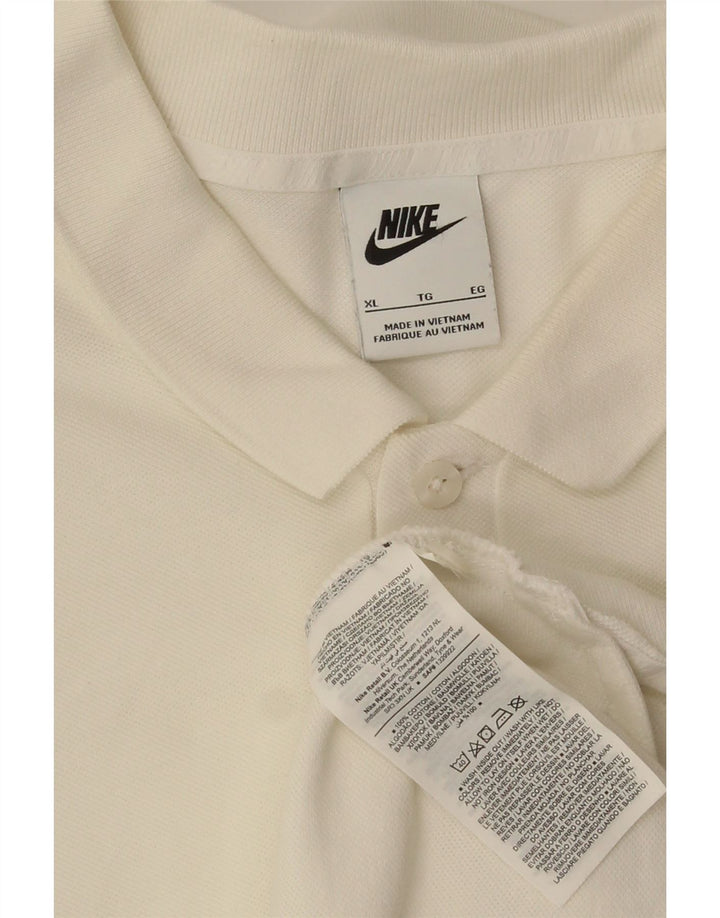 Nike herre poloshirt XL hvid bomuld