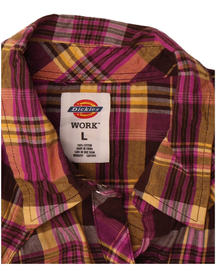 Dickies Dame Flanellskjorte UK 16 Stor Flerfarvet Ternet Bomuld