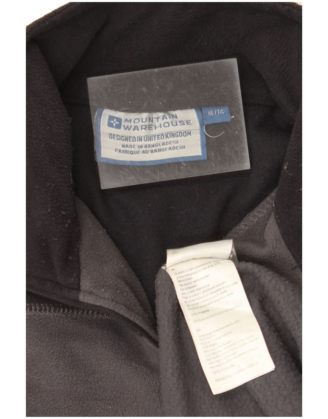 MOUNTAIN WAREHOUSE Mens Zip Neck Fleece Jumper XL Grey Colourblock