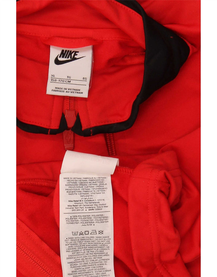 Nike Boys træningsdragt topjakke 13-14 år XL Rød Colourblock Polyester