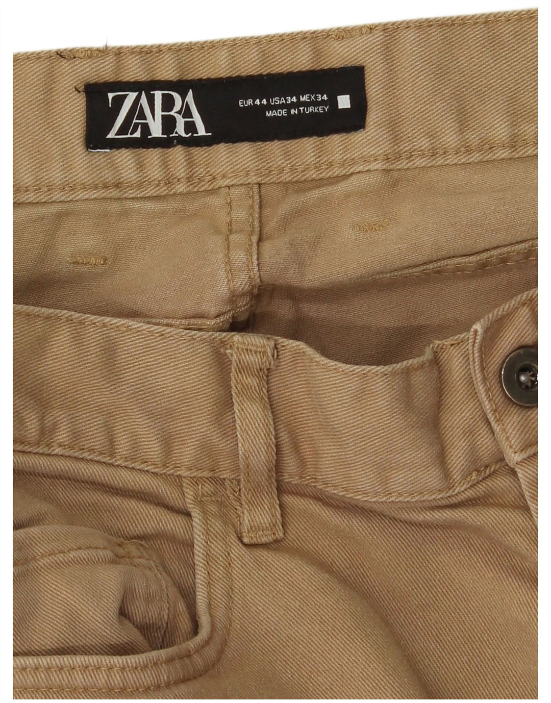 Zara Herre Slim Jeans EU 44 Large W34 L28 Beige