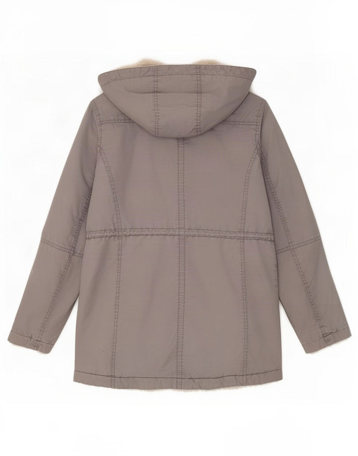 Gap Dame Hooded Parka Jacket UK 10 Small Grey Bomuld