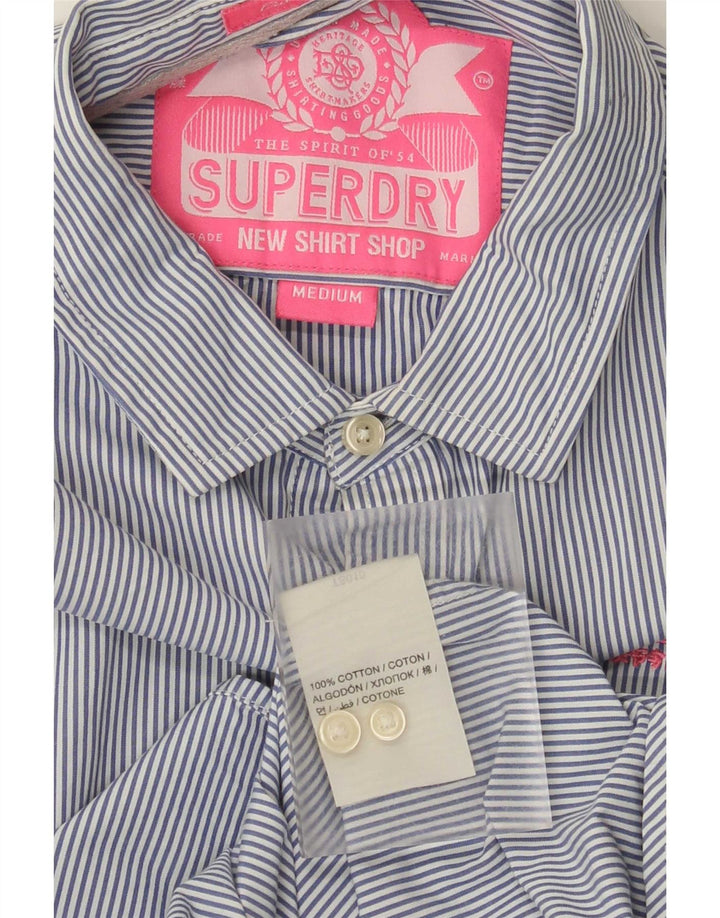 Superdry herreskjorte mellemblå nålestribet bomuld