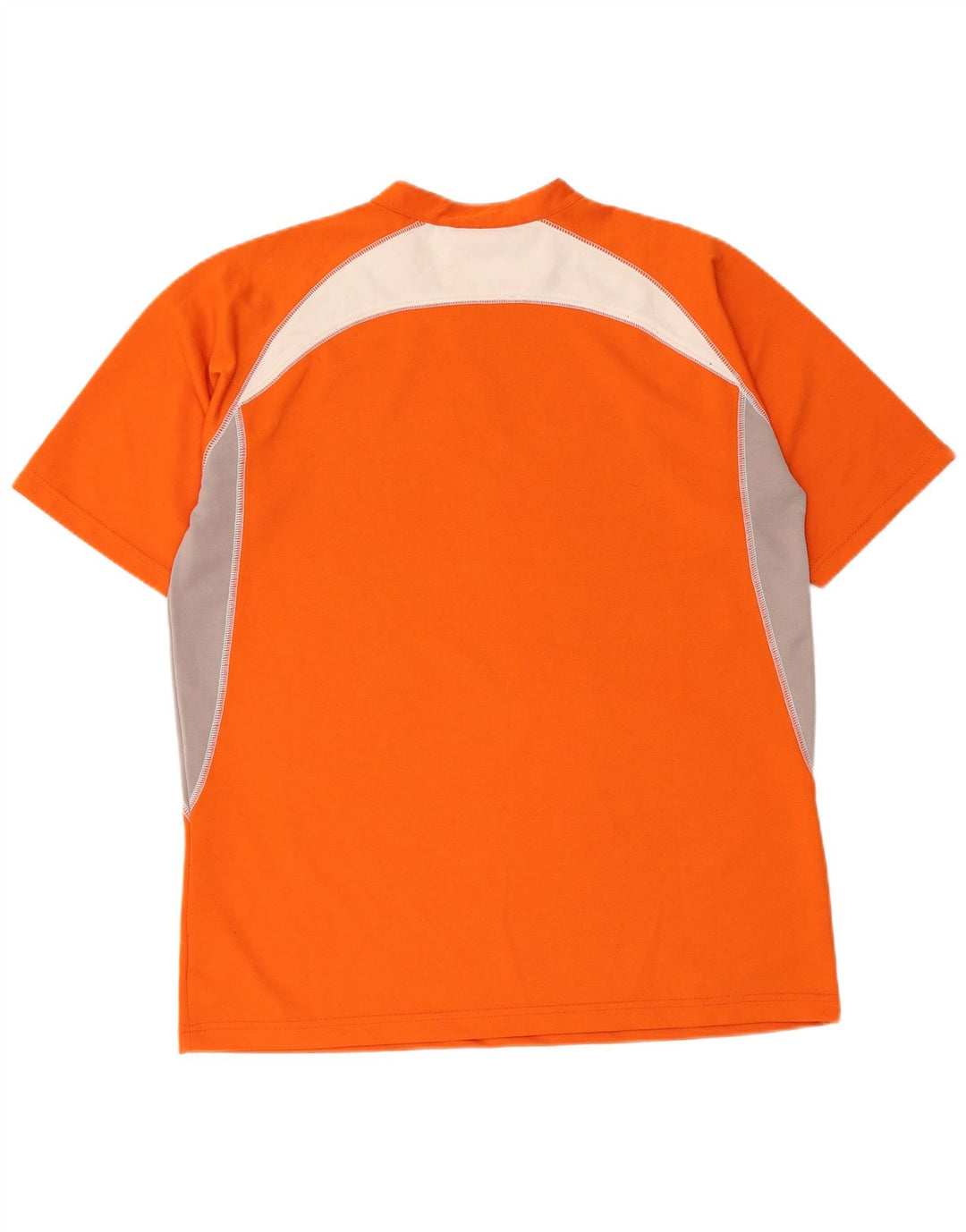 Sergio Tacchini Herre grafisk T-shirt Top XL Orange Colourblock Polyester