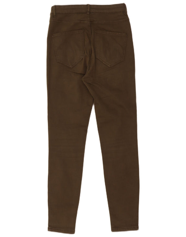 Zara Dame Skinny Jeans EU 38 Small W28 L28 Khaki Bomuld