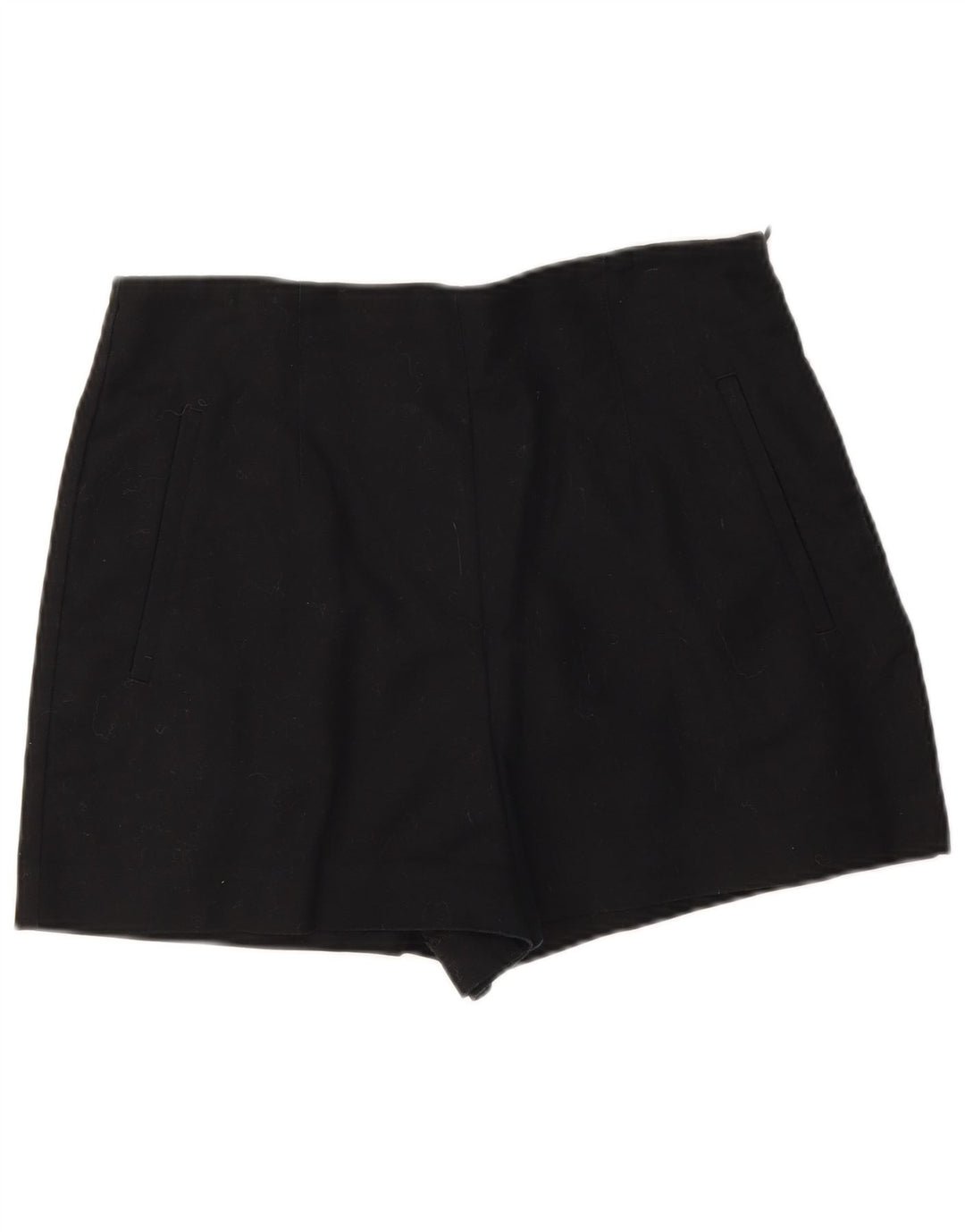 Zara Womens High Waist Hot Pants Large W30 Black Bomuld