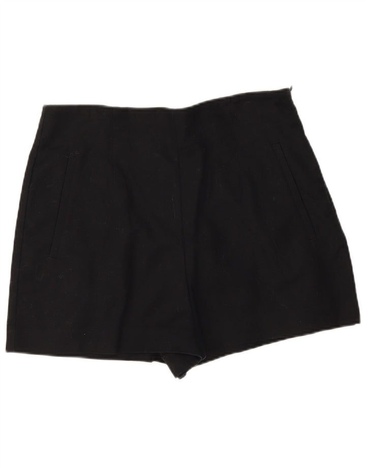 Zara Womens High Waist Hot Pants Large W30 Black Bomuld