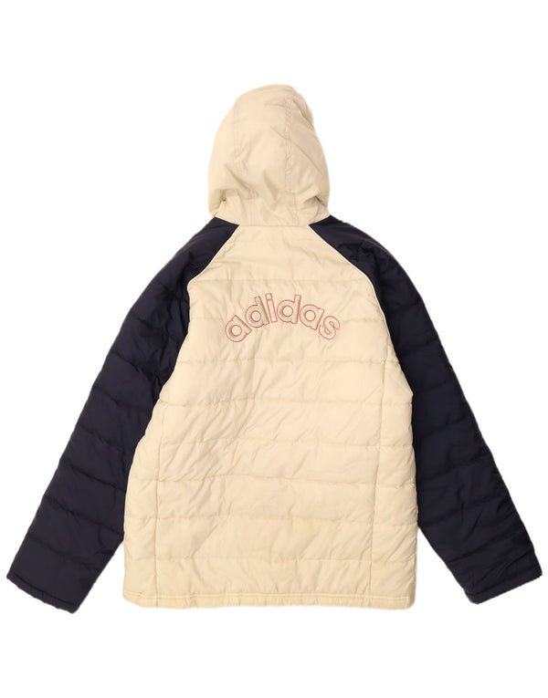 Adidas drenge grafisk polstret hættejakke 15-16 år hvid farveblok