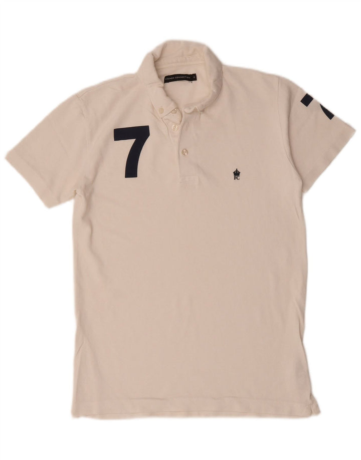 French Connection Herre grafisk poloshirt lille off white bomuld