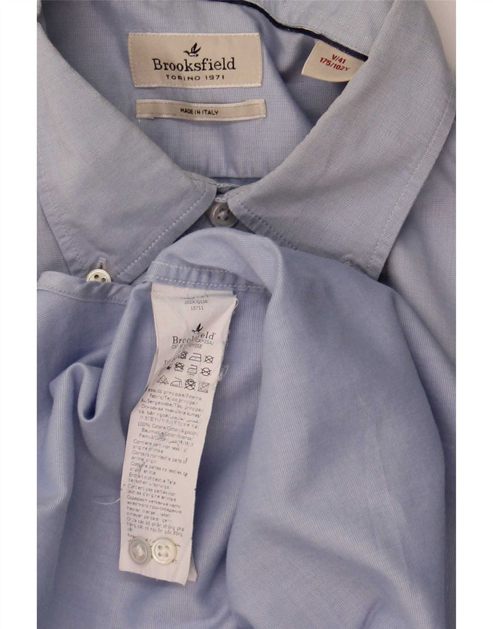 Brooksfield herreskjorte str. 41 Large Blue Cotton