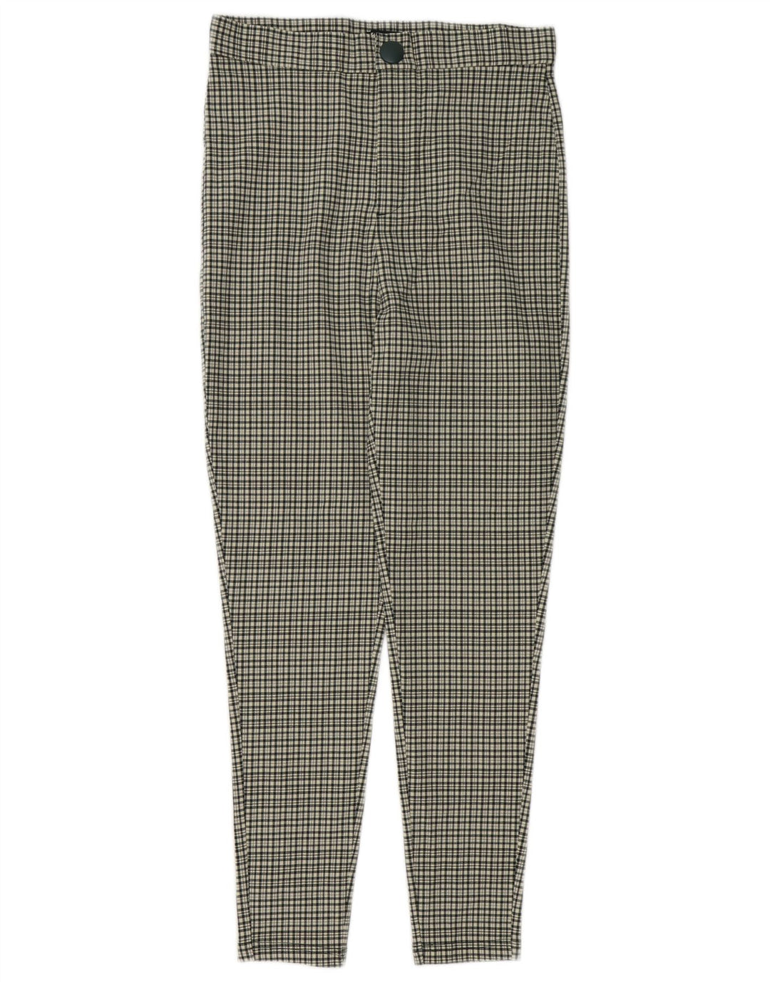 Zara Dame Højtalje Casual Bukser Medium W28 L27 Flerfarvet Gingham