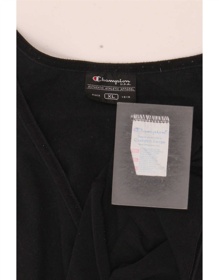 Champion Dame Top Langærmet UK 18 XL Sort Bomuld