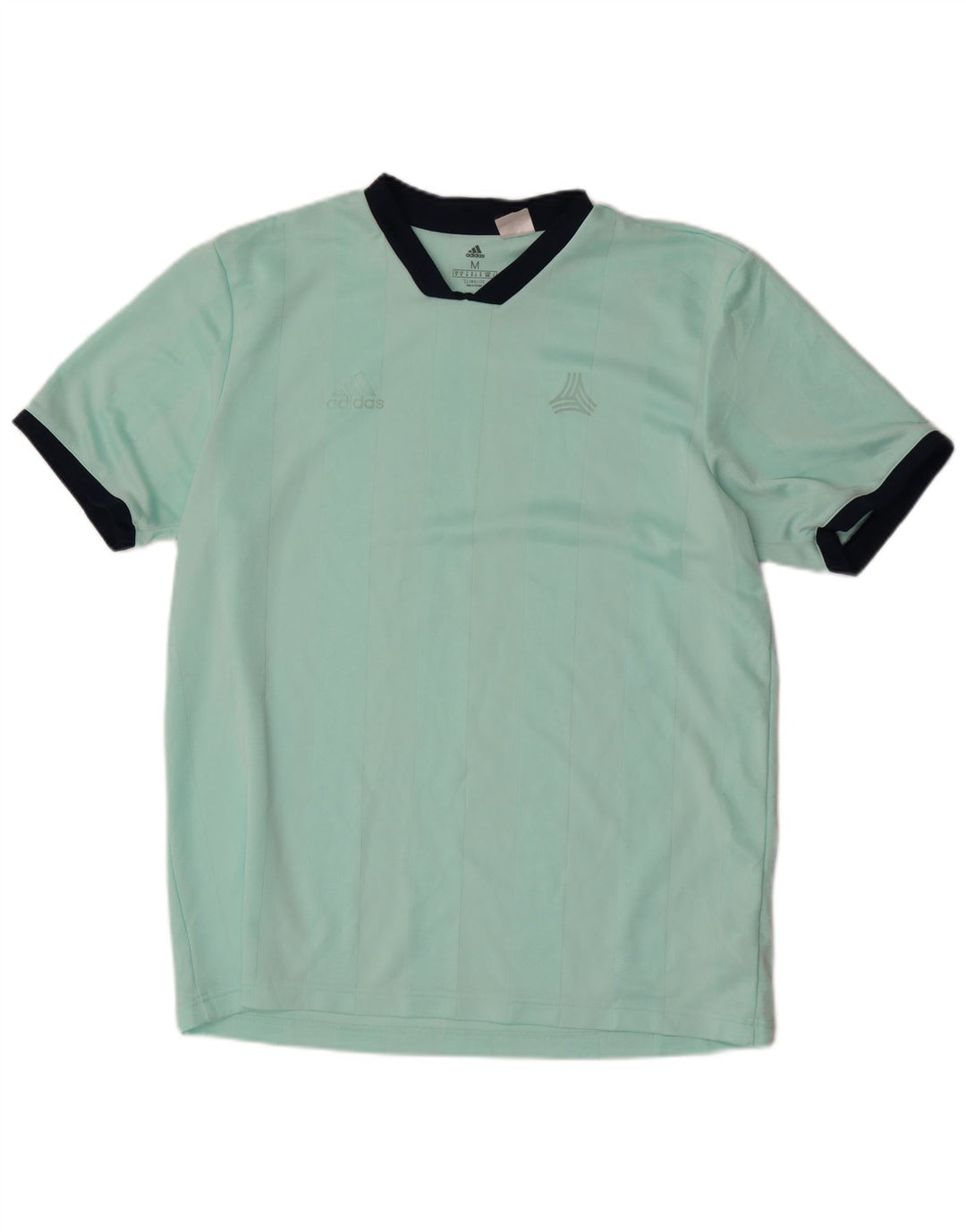Adidas Herre Climalite T-shirt Top Medium turkis stribet polyester