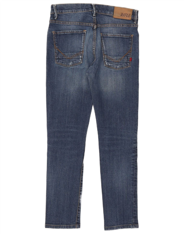 Rifle Dame Distressed Slim Jeans W30 L28 Blå Bomuld