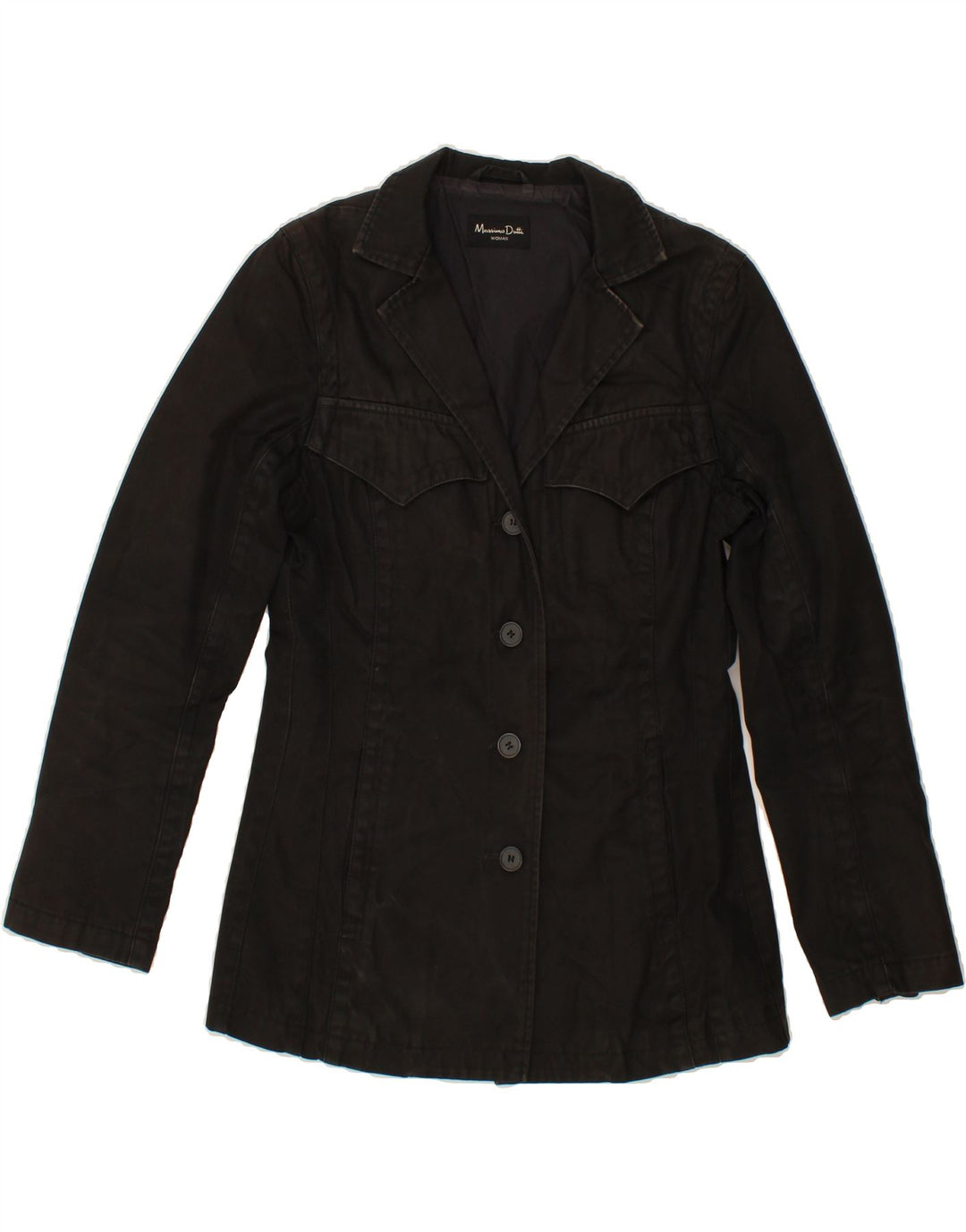 MASSIMO DUTTI Womens 4 Button Blazer Jacket EU 38 Small Black Cotton Vintage Massimo Dutti and Second-Hand Massimo Dutti from Messina Hembry 