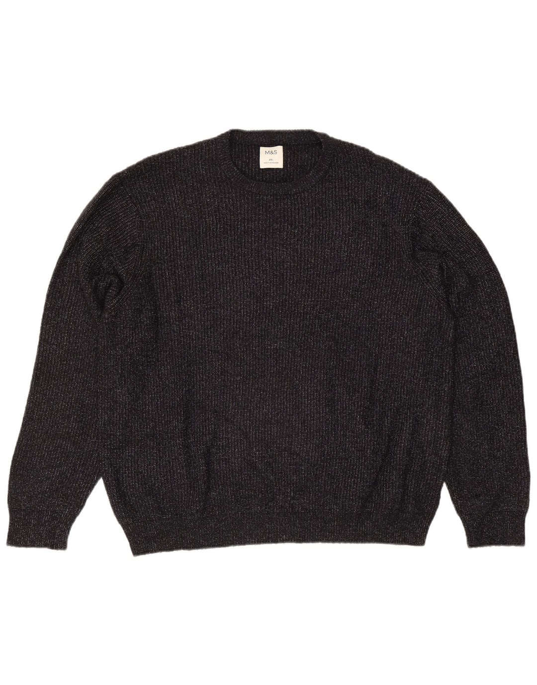 Marks & Spencer Herre sweater med rund hals 2XL Navy Blue Flecked