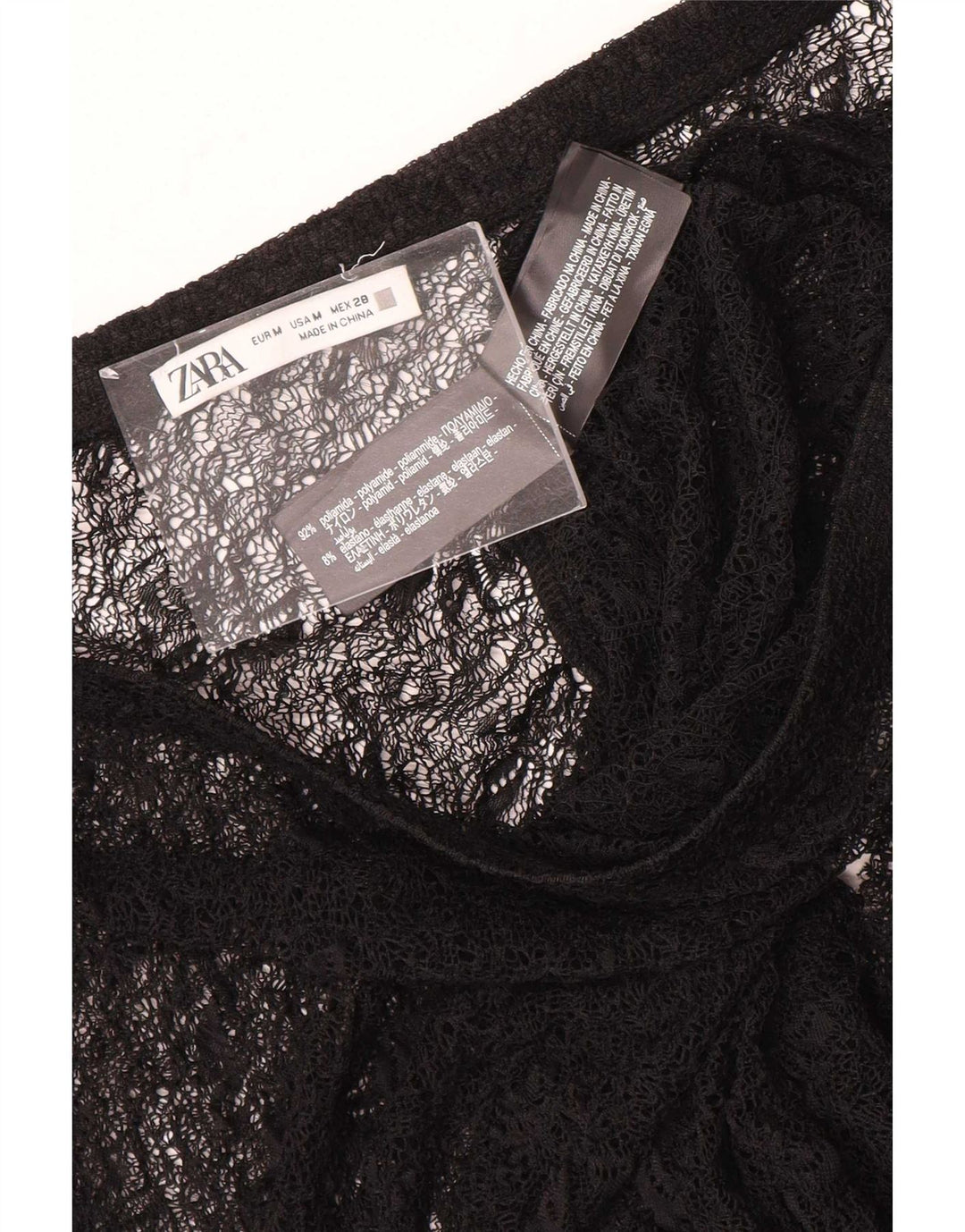 Zara Dame Lace Maxi Nederdel Medium W28 Sort Polyamid