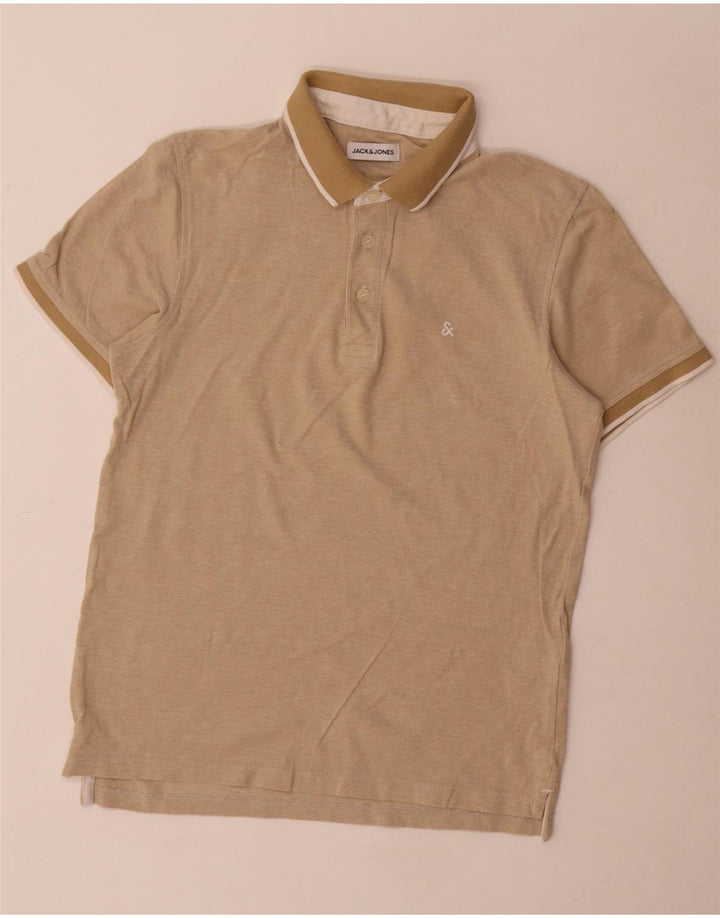 Jack & Jones herre poloskjorte lille beige bomuld
