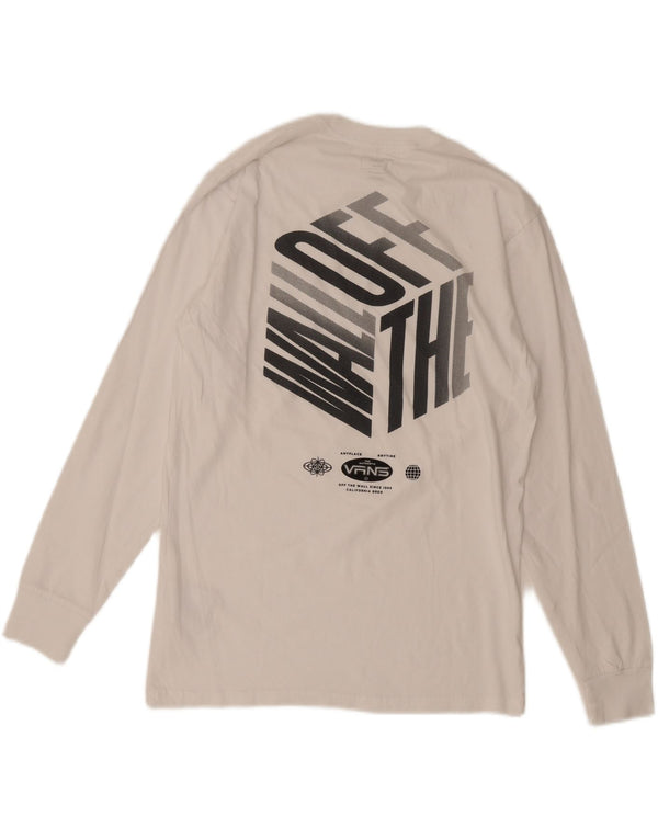Vans Herre Classic Fit Grafisk Top Langærmet Medium Hvid Bomuld