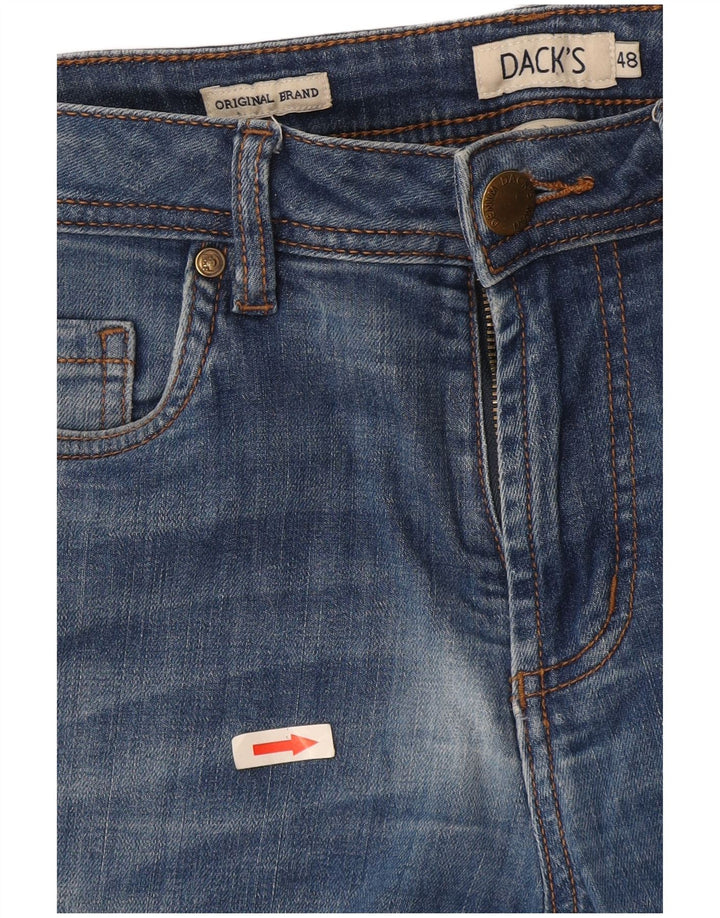 Dacks Dame Crop Slim Jeans IT 48 XL W32 L26 Blå Bomuld