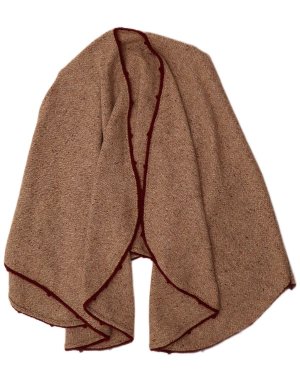 Vintage Herre Poncho Cardigan Sweater One Size Beige Flecked