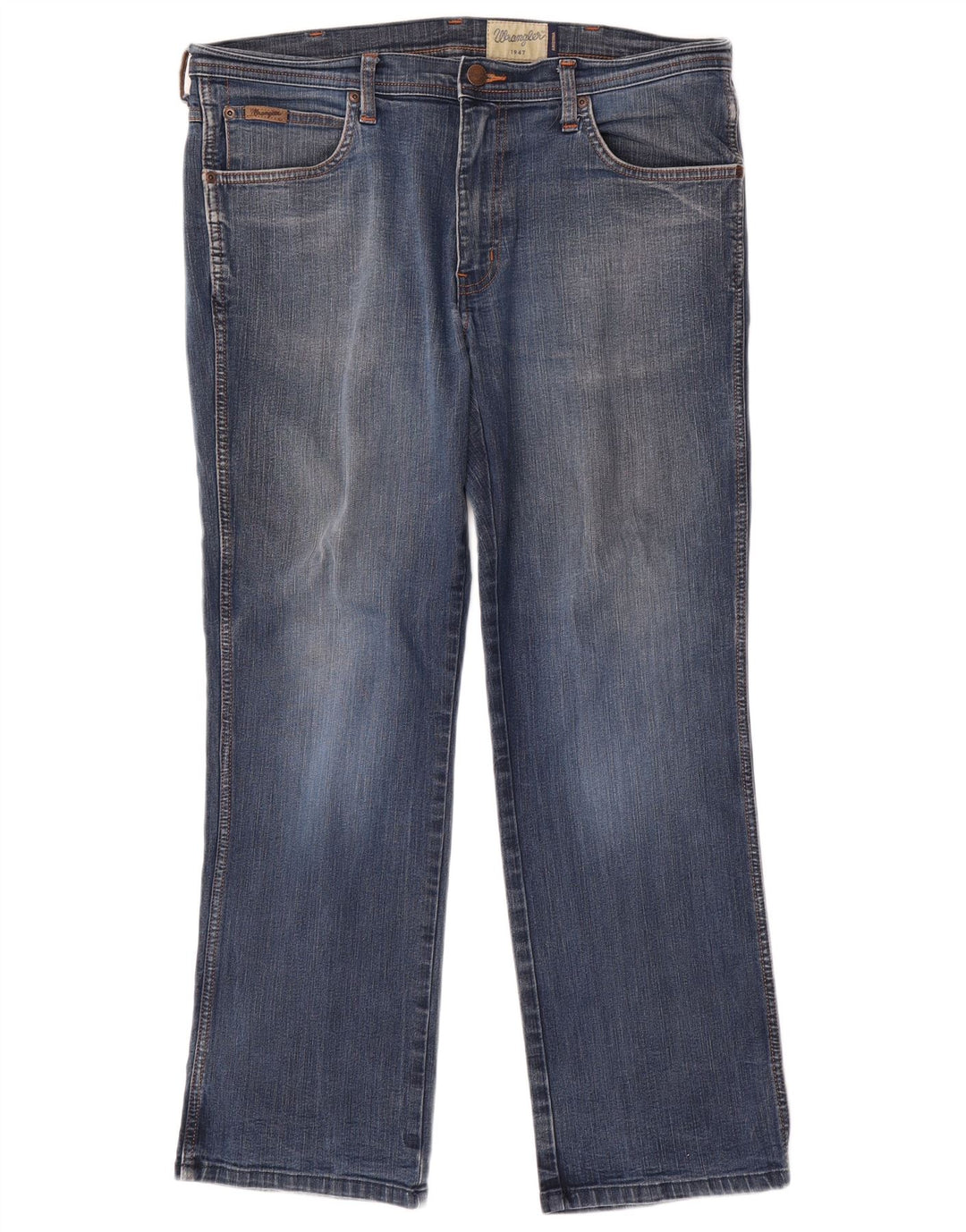 WRANGLER Herre Arizona Stretch Straight Jeans W36 L30 Blå Bomuld