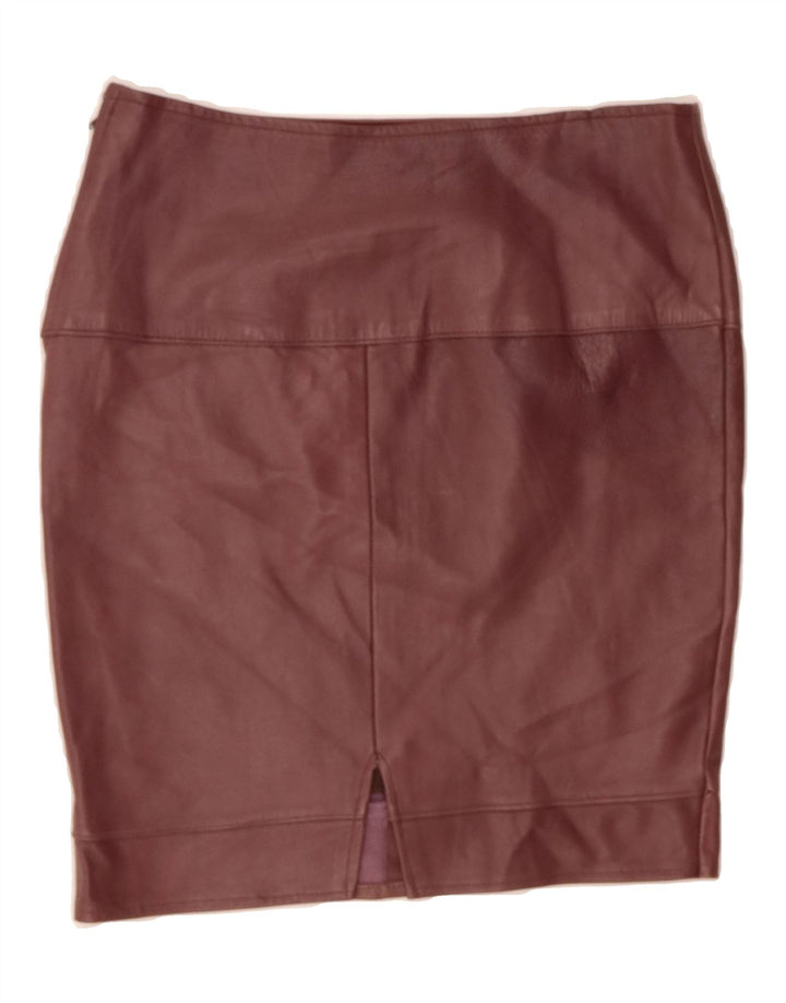 VINTAGE Womens Leather Skirt W28 Medium  Burgundy Vintage Vintage and Second-Hand Vintage from Messina Hembry 