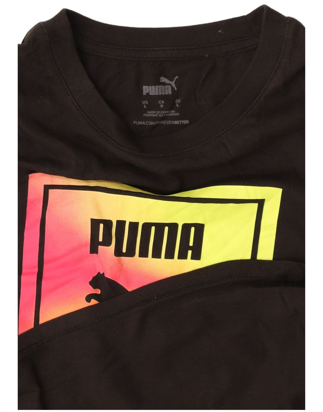 PUMA Graphic T-Shirt Top UK 14 Large Sort