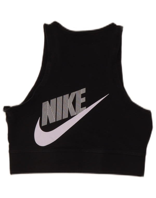 Nike Dame BH Top UK 12 Medium Sort Bomuld