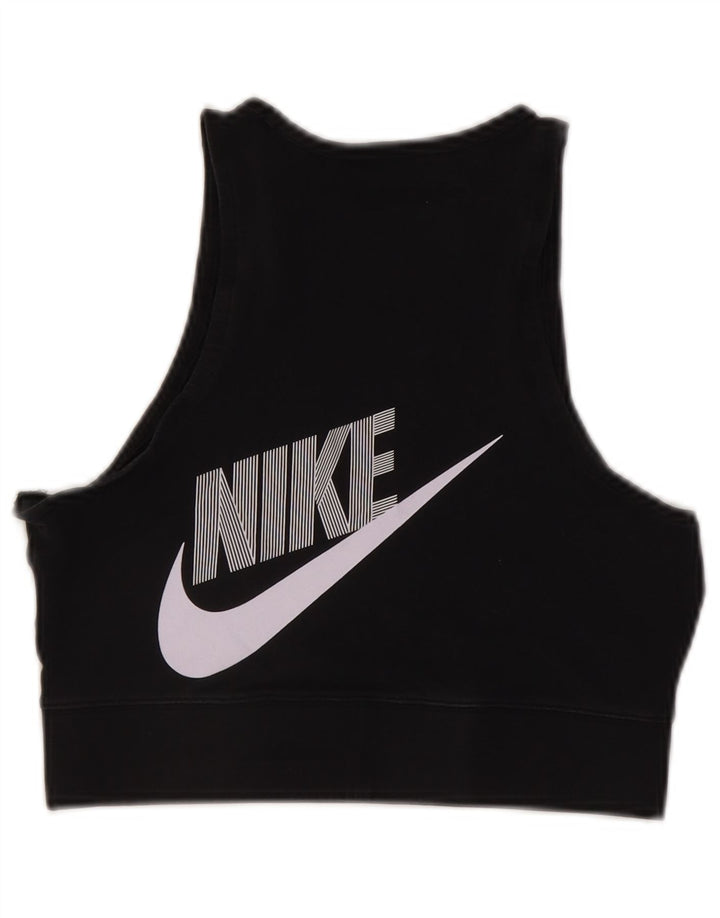 Nike Dame BH Top UK 12 Medium Sort Bomuld