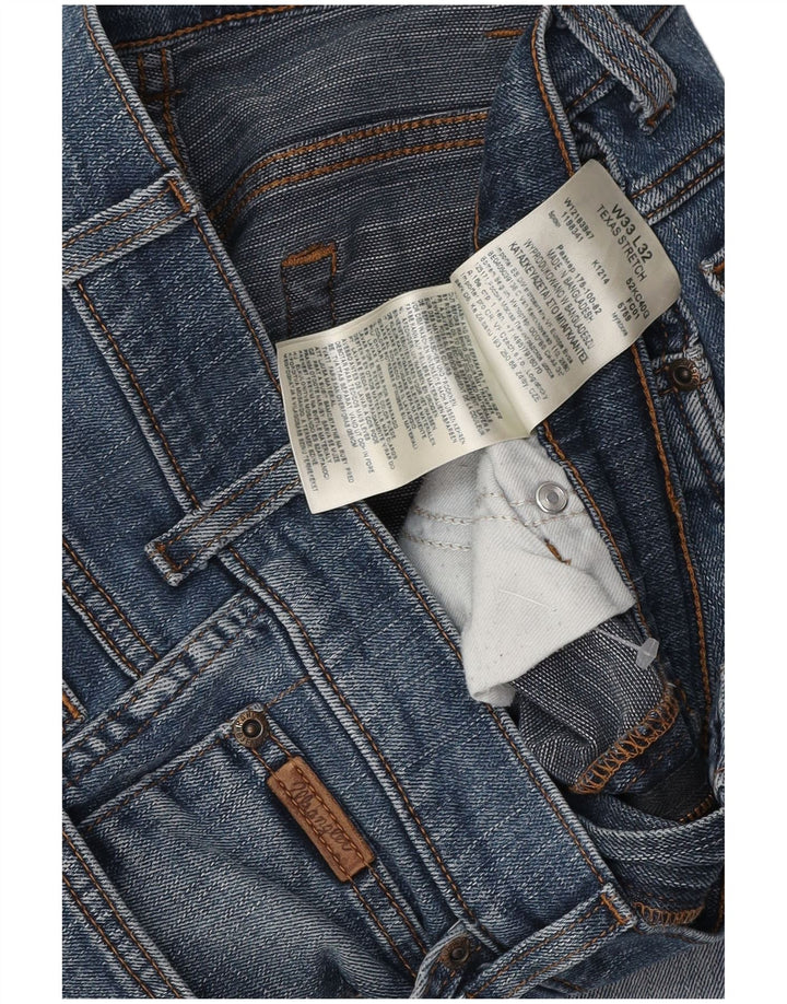 WRANGLER Herre Texas Stretch Straight Jeans W33 L30 Blå Bomuld