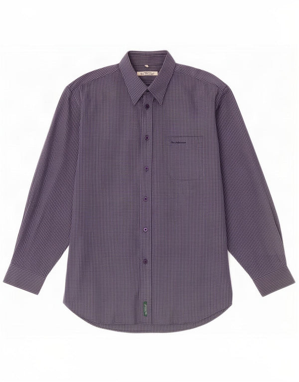 Ben Sherman herreskjorte 4XL marineblå ternet