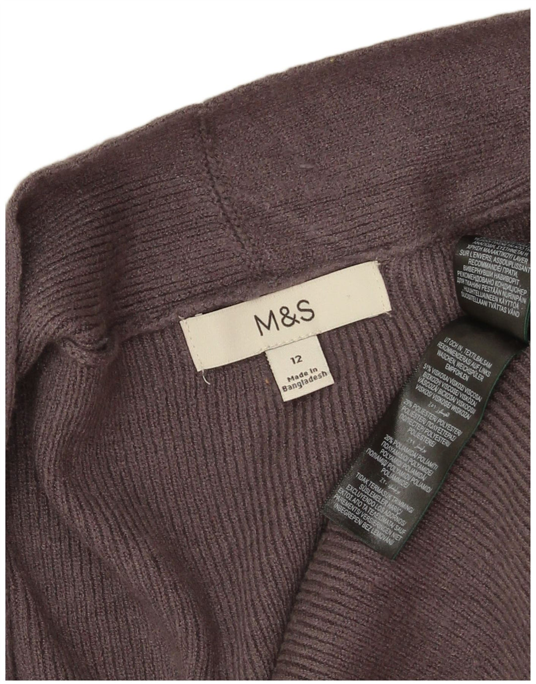 Marks & Spencer Dame Longline Open Cardigan Sweater UK 12 Medium Grey